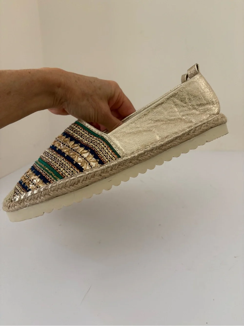 Patrizia by Spring Step Raiatea Espadrille/ Flats Metallic Gold. Sz 41 (9.5-10)